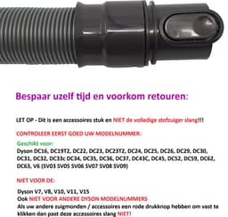 Flexibele verleng slang 36-110cm geschikt voor Dyson DC16 DC19T2 DC23 DC23T2 DC29 DC30 DC31 DC32 DC33c DC34 DC35 DC36 DC37 DC43C DC45 DC52 DC59 DC62 DC63 V6 — thumbnail 2