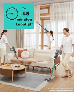Luxe Steelstofzuiger – Draadloos – Stofzuiger zonder Zak op Accu – Wireless Vacuum Cleaner – 38000PA Zuigkracht – LED Verlichting – 450W – Grijs — thumbnail 2