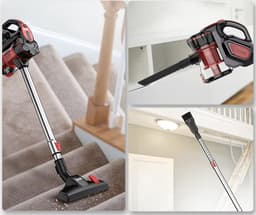 J&R Steelstofzuiger - Stofzuiger - Met draad - Stofzuiger en handstofzuiger - 2in1 - 600W - 18kPa - Rood — thumbnail 2