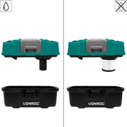 VONROC Compacte alleszuiger / stofzuiger - 20V - Incl. Diverse accessoires – Zonder accu & lader — thumbnail 4