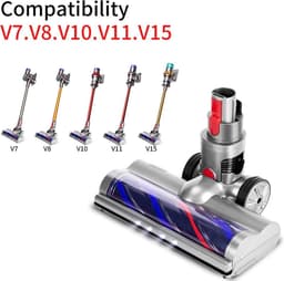 Gemotoriseerde roterende Borstel -Compatible met - geschikt voor Dyson V7 V8 V10 V11 V15 -Turboborstel Zuigmond Elektrisch Mondstuk - Directe aandrijving – Accessoires -Vloerborstel met 4 LED-lampen voor tapijten en harde vloeren — thumbnail 3