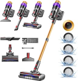 Elekiatech - Steelstofzuiger Draadloos - 65000Pa - 70 Min Gebruikstijd - 8-in-1 Filtersysteem - Goud — thumbnail 1
