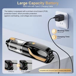 Draagbare Auto Stofzuiger - Handstofzuiger Auto - Auto Reinigen - 4-in-1 Multifunctioneel - 27000 Pa - Zwart — thumbnail 2