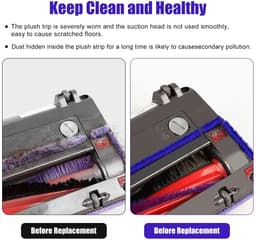 Store_7 - Pluche strips - Zachte rolkop - Hoogwaardig materiaal - Geschikt voor Dyson V7 V8 V10 V11 - 3 stuks voor optimale stofzuigervaring — thumbnail 4