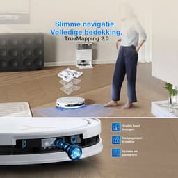 ECOVACS DEEBOT T50 PRO OMNI Gen3 Robotstofzuiger met Dweilfunctie - 25.000Pa - 8.1 cm Ultradun - ZeroTangle 3.0 - TruEdge 2.0 Randreiniging - AIVI 3D 3.0 Obstakelvermijding - 75°C Heetwater-Wit - 1000ml Schoonmaakmiddel — thumbnail 2