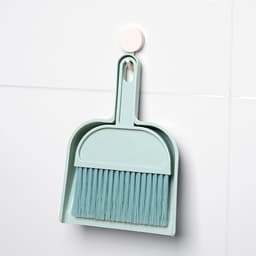 Mini bezem stoffer - Kleine handveger - Bureau schoonmaken - Zachte haarreiniging - 22 x 15 cm - Grijs — thumbnail 5