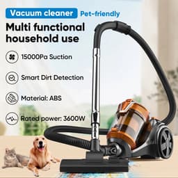 Krachtige Stofzuiger 15000 Pa Zuigkracht 3600W met Multi-Cyclonische Filtratie - Bedraad Stofzuiger voor Harde Vloeren en Tapijten - 5 Meter Snoer - Instelbare Zuigkracht — thumbnail 2