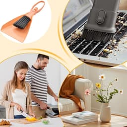 Mini Bezem en Blik - Kleine Stoffer Handveger - Tafel Schoonmaken - Ergonomisch Handvat — thumbnail 5