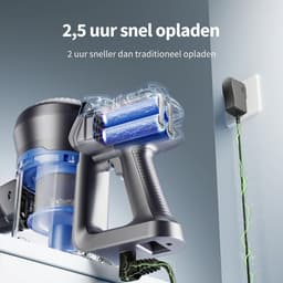 Draadloze Stofzuiger - Steelstofzuiger Accu - Huis Snel Schoon - Krachtige Zuigkracht 23kPa - 35 Min Looptijd - Blauw — thumbnail 4