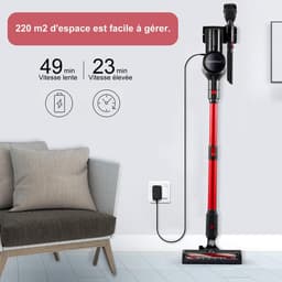 Draadloze Stofzuiger - Steelstofzuiger 4-in-1 - Huis Reinigen - 50 Minuten Batterijduur - 1 Liter Tank - Grijs — thumbnail 3