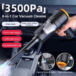 Handstofzuiger - Kruimelzuiger - Auto en thuis - 3500 PA zuigkracht - 0.5L capaciteit - Zwart — thumbnail 2
