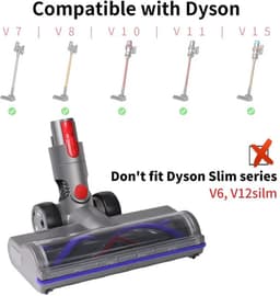 Directe Aandrijving Reinigingskop – Geschikt voor Dyson V7/V8/V10/V11/V15, Tapijt & Harde Vloeren, Stofzuiger Vervangingsborstel, Vervangingskop, Stofzuiger Onderdelen, Vloerzuigmond, LED Vloerborstel — thumbnail 3