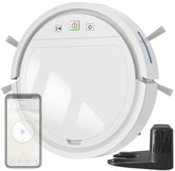 Smart Robot stofzuiger met borstels en dweil functie in gratis Tuya en Smartlife app. wit — thumbnail 1