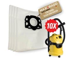 Maxorado Stofzuigerzakken 10 Stuks geschikt voor Kärcher KFI 487 WD4 WD5 WD6 MV4 MV5 MV6 – Sterke Vliesfilterzakken voor Nat en Droogzuiger – Alternatief voor 2.863-006.0