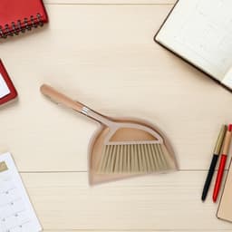 Bureaubezem Stoffer - Handveger Set - Kleine Ruimtes Reinigen - Compact Houten Ontwerp - 30 x 24 x 6 cm — thumbnail 3