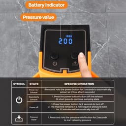 Accu-vacuümzuiger voor tegels, max. 200 kg, accu-tegellift met lcd-display, oplaadbare glaszuiger met automatische zuiging voor gladde oppervlakken — thumbnail 5