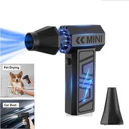 Mini Turbo Jet Fan - Luchtblazer Krachtig - Elektronica Reinigen - Verstelbare Windsnelheid - Compact Ontwerp - Zwart — thumbnail 3
