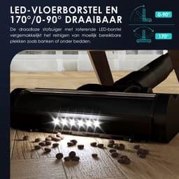 Elekiatech - Steelstofzuiger Draadloos - 50000Pa - 50 Min Gebruikstijd - 1.8L Stofbak - LED display – voor Harde Vloeren, Tapijt en Dierenharen - Zwart — thumbnail 4