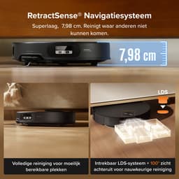 Roborock Qrevo Edge 2-robotstofzuiger-25.000 Pa-7,98 cm ultraslank ontwerp-12 mm dweilheffing-80℃ Warmwatermopwas&Zelfreinigend Station-FlexiArm Technology-RetractSense navigatiesysteem-dubbel anti-klitssysteem-Reactieve AI en Roborock app-bediening. — thumbnail 5