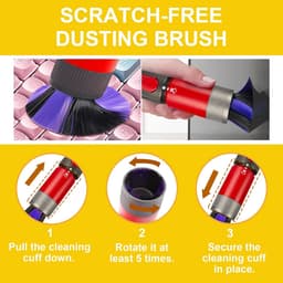 Krasbestendige stofborstel Geschikt voor Dyson V7, V8, V10, V11 en V15 stofzuigers, met een flexibel spleetmondstuk, borstelverlengslang en vervangende accessoires. — thumbnail 3
