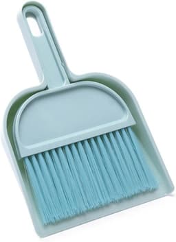 Bezem Stofpan Set - Mini Veegset - Bureau Schoonhouden - Compact Ontwerp - 75g - Rood Blauw — thumbnail 3