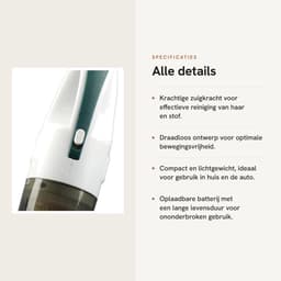 Dailygoods- Stofzuiger Draadloos - Krachtige Oplaadbare Steelstofzuiger - Draagbaar - Huisdierenhaar - Grote Stofcontainer - 30 Minuten Duurzame Bedrijfstijd - Draadloze Stofzuiger — thumbnail 2