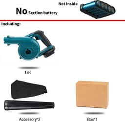 Elektrische Luchtblazer - Stofzuiger Krachtig - Werkplaats Schoonmaken - Draadloos Opvouwbaar - 2200W - Blauw — thumbnail 5
