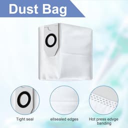 17-delig accessoireset - voor Eureka J12 Ultra stofzuigerrobot en Voor Midea V12 - met 1 hoofdborstel, 4 veegdoeken, 4 HEPA-filters, 4 stofzakken, 4 zijborstels — thumbnail 5