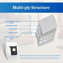 Geschikt voor Electrolux S-bag - Philips FC/HR-serie - Classic Long Performance - Electrolux S-bag AEG en Philips s- FC8202 - Stofzuigzakken van synthetisch polypropyleen (PP) - geschikt voor AEG - 10 stuks - Wit — thumbnail 5
