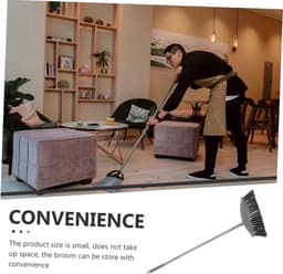 Huishoudbezem Roestvrijstaal - Vloerveger Handig - Efficiënt Huis Reinigen - Ruimtebesparend Ontwerp - 87 cm Lengte - Donkergrijs — thumbnail 4