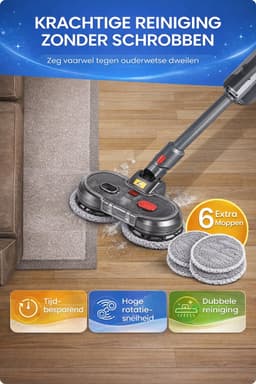 Nifkos Mop Dweil geschikt voor Dyson Steelstofzuiger - Mondstuk Accessoires Opzetstuk & Dweilsysteem voor V7 / V8 / V10 / V11 / V15 series - Vloerwisser en Vloermop - Nat & Droog - Inclusief 2 dweilmops — thumbnail 5