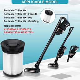 2 stuks HEPA-filters voor Miele TriFlex HX1 FSF vervangingsfilter voor Miele TriFlex HX1 Pro stofzuigerfilter reserveonderdelen voor Triflex HX1 Cat & Dog facelift accustofzuiger reserveonderdeel nr — thumbnail 2