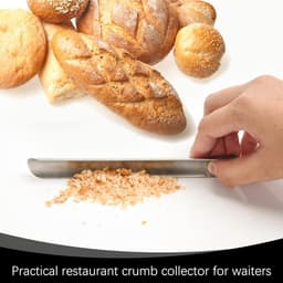 Tafelkruimelverzamelaar - Kruimelschep Broodkruimelschraper - Tafel Snel Schoonmaken - Gladde Afgeronde Rand - 15 cm - Zilverkleurig — thumbnail 4