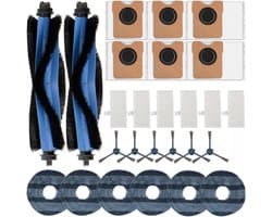 Accessoiresgeschikt voor Eufy Omni C20 stofzuiger, 2 hoofdborstels, 6 filters, 6 stofzakken, 6 schoonmaakdoeken, 6 zijborstels - geschikt voor Omni C20 reserveonderdelen 26 stuks