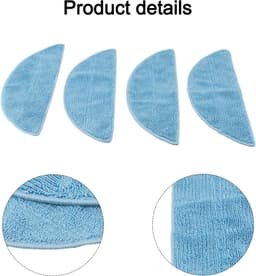 Geschikt voor Ecovacs N79/N79S/DN620/500, 4 stuks vervangende dweilhoezen, wasbaar, herbruikbare microvezeldweilen (4 stuks) — thumbnail 3