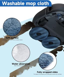 23 Stuks vervangende accessoires voor Eufy X10 Pro Omni stofzuiger, accessoireset met 2 hoofdborstels, 4 filters, 8 reinigingsdoeken, 8 zijborstels, 1 reinigingsborstel — thumbnail 3