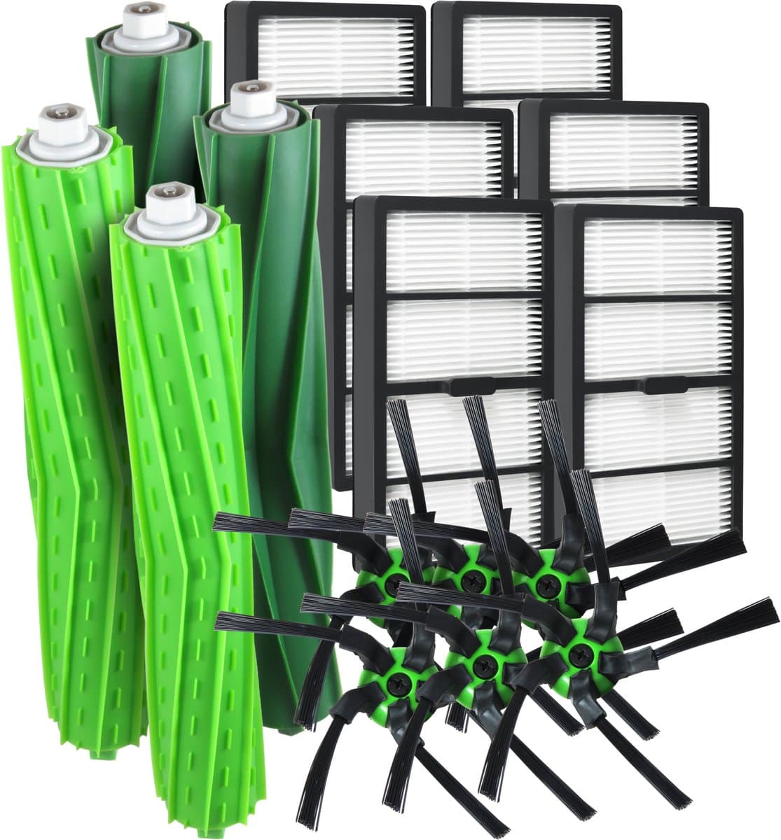 Dparts XL vervangingsset geschikt voor iRobot Roomba S9 en S9+ - 6 HEPA filters - 6 zijborstels - 4 rubberen borstels - filterset - dubbele hoofdborstels - filter vervangkit nr. 4655986 — afbeelding 1