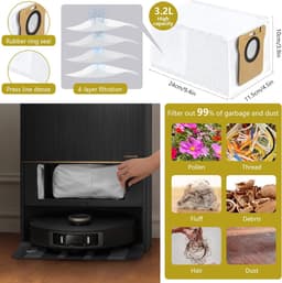PolkaHome 21-delige Accessoireset geschikt voor Dreame L20 Ultra / L20 Ultra Complete, L30 Ultra / L30 Ultra Complete – Reserveonderdelen, accessoires: 2 hoofdborstels, 4 stofzakken, 6 zijborstels, 4 schoonmaakdoeken, 4 filters en 1 reinigingsborstel — thumbnail 4