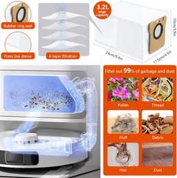 PolkaHome® Complete Accessoireset geschikt voor Dreame L10s Ultra, L10 Ultra, L10s Pro, L10s Pro Gen 2, L10 Prime, L10 Pro & Xiaomi X10+, X20+ – Hoofdborstel, Filters, Stofzakken, Zijborstels en Dweilpads — thumbnail 4