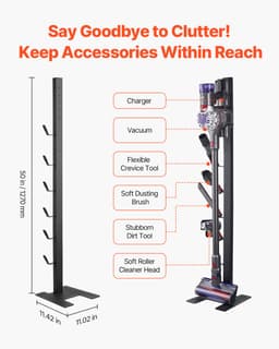 Stofzuigerstandaard, Compatibel met Dyson V6 V7 V8 V10 V11 V15, Stevige Houder met 6 Haken voor Snoerloze Staande Stofzuigers en Accessoires, Ruimtebesparende Opbergoplossing — thumbnail 5