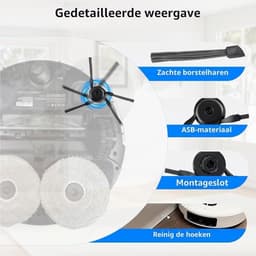 Zijborstels voor Dreame L10s Ultra Gen 3 Robotstofzuiger - 6 stuks Vervangende Borstels, Zwart — thumbnail 5