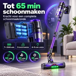 VOLOSON DSV112A draadloze steelstofzuiger - 55 kPa - 550 W - tot 65 min - touchscreen - paars — thumbnail 3
