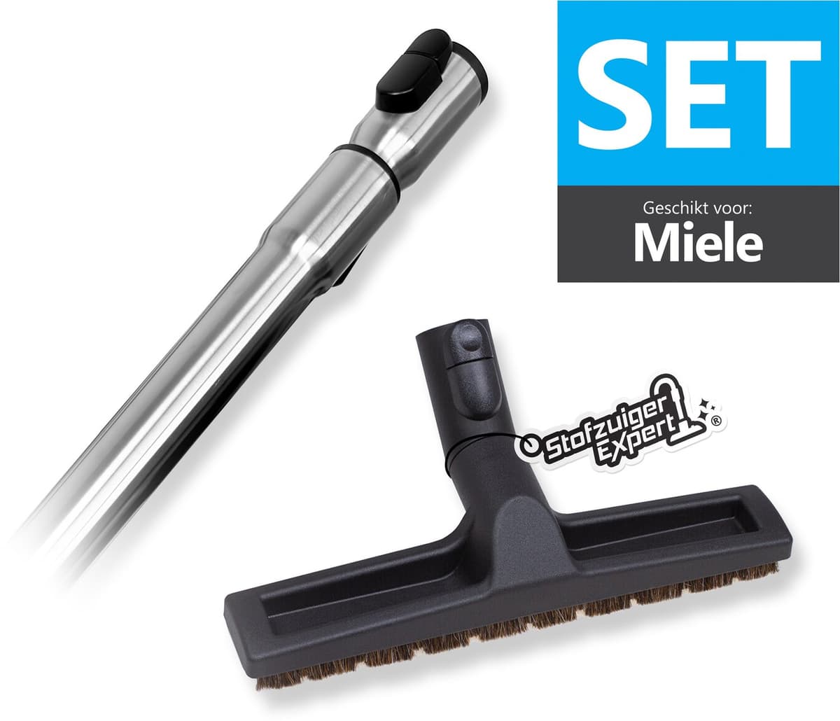 Parket Mondstuk en Telescopische Zuigbuis Set Geschikt voor Miele - Geschikt voor alle slede stofzuigers van Miele - O.a. geschikt voor Guard L1, M1, S1, C3, C2, C1, S8, S6, S5, S4, S2, S8000, S6000, S5000, S4000, S2000, S700, S500, S400, S300 etc. — afbeelding 1