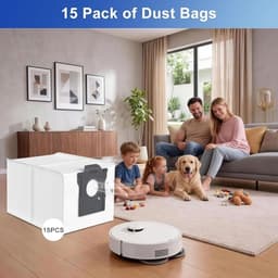 15 Stofzakken voor Dreame Robotstofzuiger - Compatibel met L10s Ultra Gen2/Gen3, L40 Ultra A/AE, X50 Ultra en meer - 3,2 Liter, 4-laags filtratie — thumbnail 2