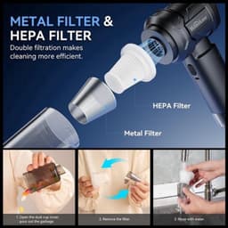 5-in-1 Draadloze Handstofzuiger en Blazer | 15000PA Zuigkracht | Stofblazer & Vacuum Sealer | 69dB Stil | Type-C | HEPA Filter | Noodhamer voor Auto en Huis — thumbnail 3