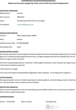 Jensaro Zakstofzuiger 2200W - 17 kPa Zuigkracht - HEPA H13 Filter - 2,6L Stofzak - 65 dB Stil - 9 m Bereik - Voor Harde Vloeren — thumbnail 5