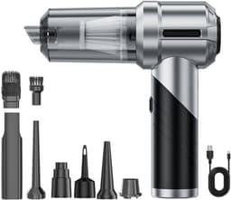 4-in-1 opvouwbare handstofzuiger - 15000Pa krachtige zuigkracht - draadloos - voor auto, thuis en huisdieren - wasbare HEPA-stofzuiger - voor thuis- en autogebruikers - zwart - 1 stuk — thumbnail 1