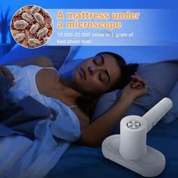 Namajunas - Huisstofmijt stofzuiger met UV-licht - Bedstofzuiger - Matrasreiniger - HEPA-permanent stofreservoir - Mini-handstofzuiger voor matrassen en bedden - Geluidsdempend ontwerp - Allergievrij slapen — thumbnail 3
