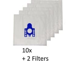 10x Stofzuigerzakken Geschikt Voor Miele Complete C3 PowerLine Allergy/Cat&Dog/Parquet Stofzuiger Modellen - Set Van 10 Zakken Met 1 Stuks Filter