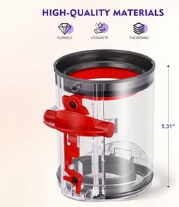 Stofemmer Geschikt Voor Dyson V10 Sv12 - Vervangende Stofbak - Vervangend Onderdel Voor Draadloze Steelstofzuiger - Reserveonderdeel - Transparante Stofbak / Stofemmer - Accessoires - Afvalreservoir - Transparante — thumbnail 2